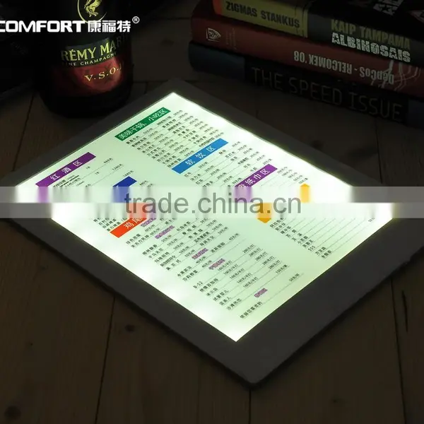 Customized Any Leather Cover Led Lighted Restaurant Menu photo-2