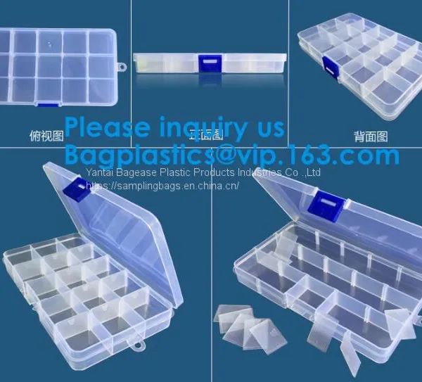 Grid Storage Box Plastic Single Compartment Size Adjustable Jewelry Organizer Bead Storage Box photo-3