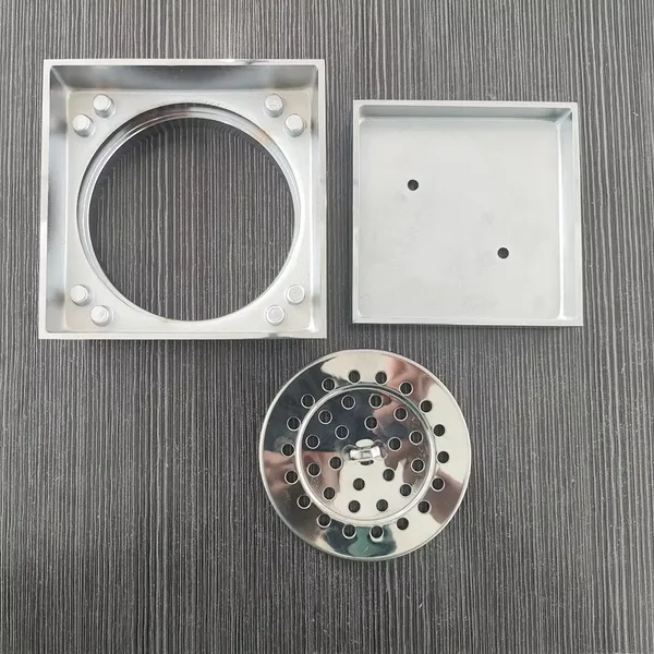 Modern Polished Brass Hidden Tile Insert Drain Filter for Hotel Bathroom and Shower Floor Applications photo-5