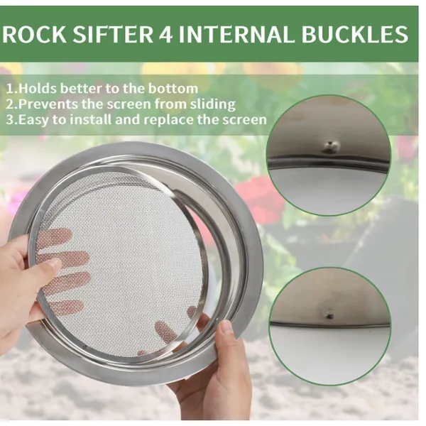 Dirt Sifter for Compost Soil Weed Sand Cat Litter Bonsai With Planting Mat,gardening Soil Sieve photo-4