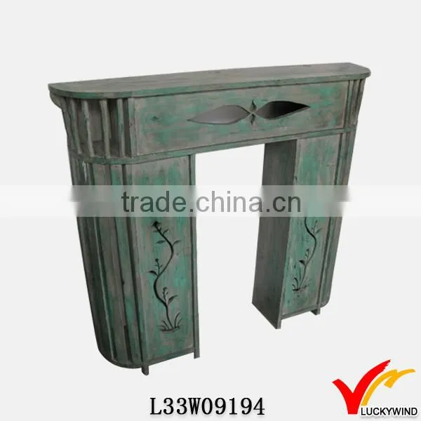 Antique Green Hand Painted Wood Fireplace Mantel Lowes