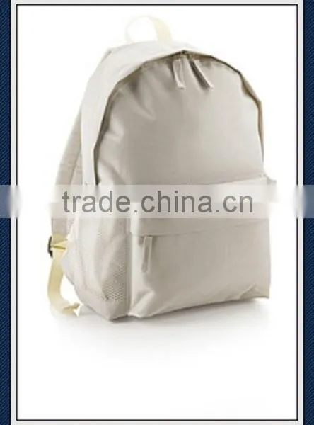 Cotton Canvas school backpack bag wiht mesh side pocket