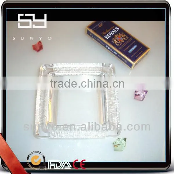 Antique Handcrafted Square Crystal Glass Ashtray