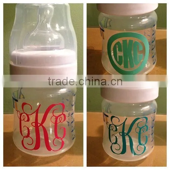 Baby Bottle Monogram Decal Stickers Monogram Sticker Decal for Indoor and Outdoor photo-2