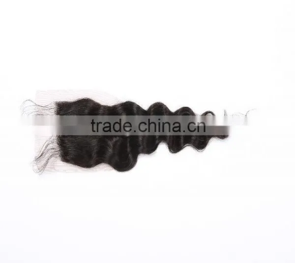7a Peruvian Deep Wave Closure 4*4 Deep Curly Peruvian Virgin Hair Closure Cheap Wet And Wavy Human Hair Closure Piece photo-3