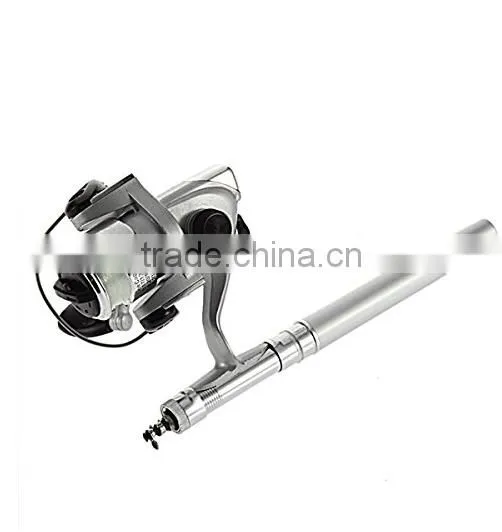 Mini Aluminum Saltwater Fishing Tackle Pocket Pen Fishing Rod Pole + Reel photo-2