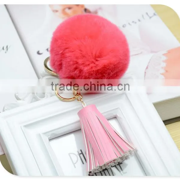 Luxury Fur Pom Pom Keychain,Bunny Fur Keychain,Fur Ball Keychain photo-2