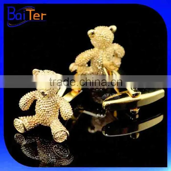 Fashion Novelty Cuff Link Brass Teddy Bear Cufflink Wholesale photo-2