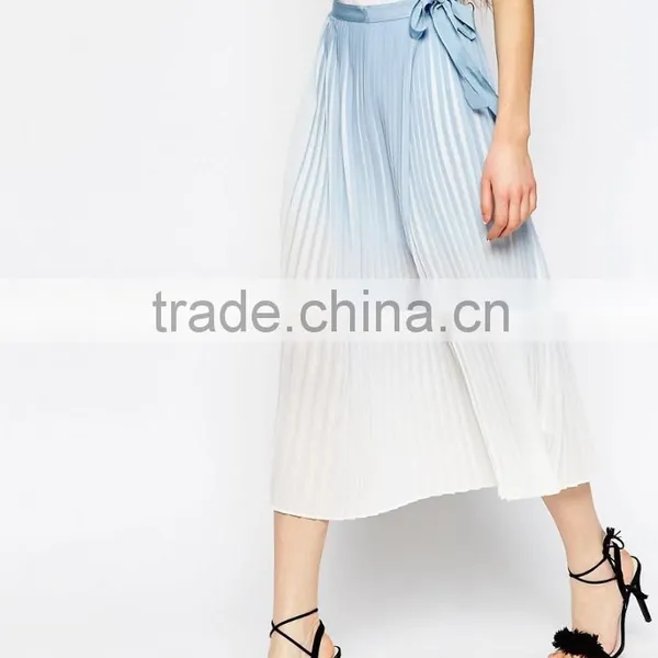 OEM Factory Summer Women Pleated Midi Wrap Skirt For Ladies Wear photo-4
