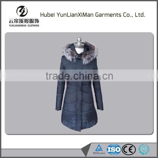 Fashion Customized Long Warm Coats With Fur Collar Women