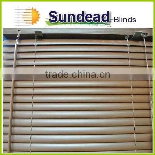 Wood Pattern 25 mm PVC Vinyl Venetain Blinds for Home Decor and Bathroom Use Made by China Supplier photo-2