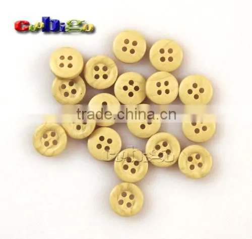 10mm(14L)Dia. Lmitation Wood Vein Resin Round Buttons With 4 Holes Sewing Craft For Hap Bag Shoe Garment #FLN003-10B photo-2