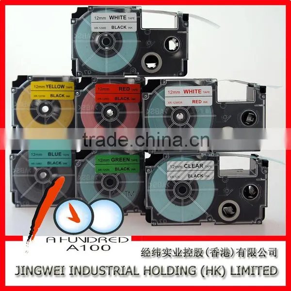 Compatible Casio Label Printer Tape Cartridge Black on Yellow 12mm XR-12YW photo-3