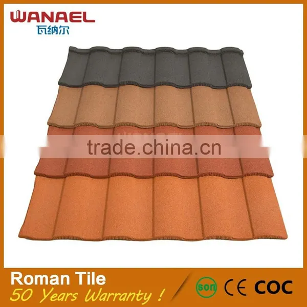 Excellent Fire Resistance Colored Stone Coated Metal Steel Roman Roof Sheets Tile photo-5