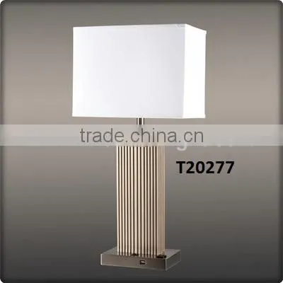 UL Listed Modern Bedroom Bedside Glass Shade Adjustable Desk Lamp With On Off Switch Power Outlet Hotel Desk Lamps Light T50070 photo-2