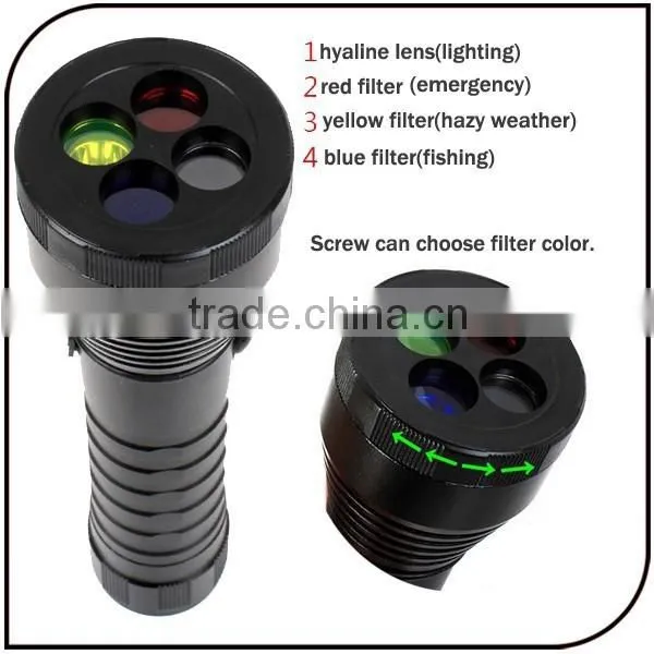 Traffic Cree Q5 Led Camping Torch Light Rechargeable 4 Color Hunting Led Flashlight photo-2