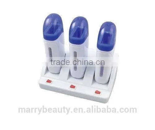 3 Triple Roller Wax Cartridges Depilatory Waxing Kit Wax Heater Warmer photo-2