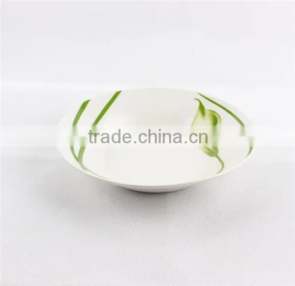 8 Inch Hotel Used Super White Decorative Bone China Soup Plate photo-3