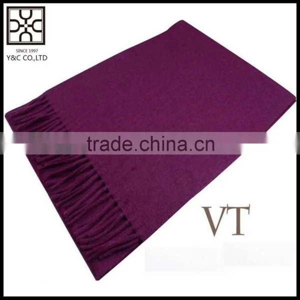 2015 Solid Color 100% Wool Scarf With Fringe photo-6