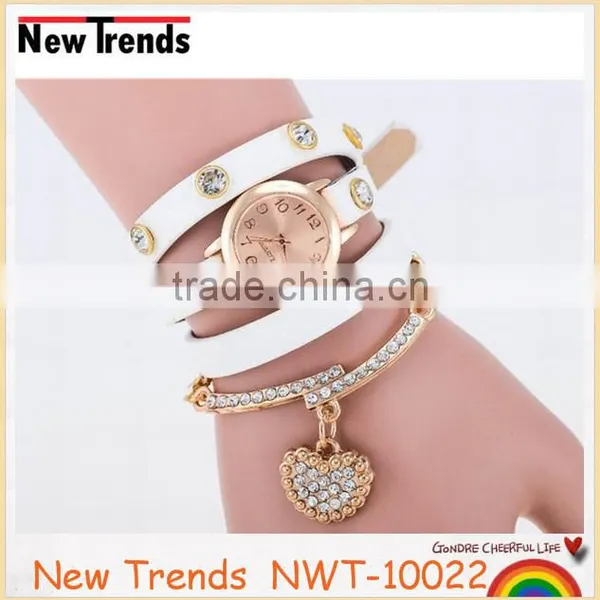 2016 Classical Heart Pendant Colorful Animal Print Leather Wrist Watch photo-3