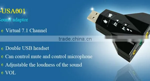 USB 2.0 7.1 Channel 3D Audio Sound Card Adapter Splitter