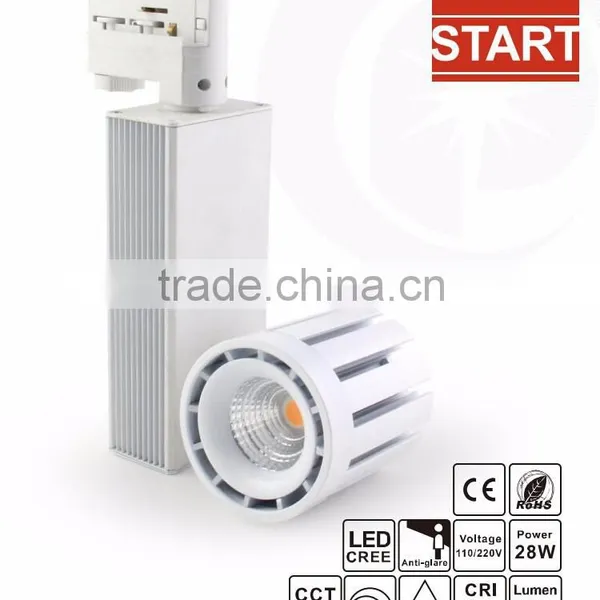 lepu new design super brightness high cri95 28watt dimmable cob led track light deeply loved by Netherland and Norway market