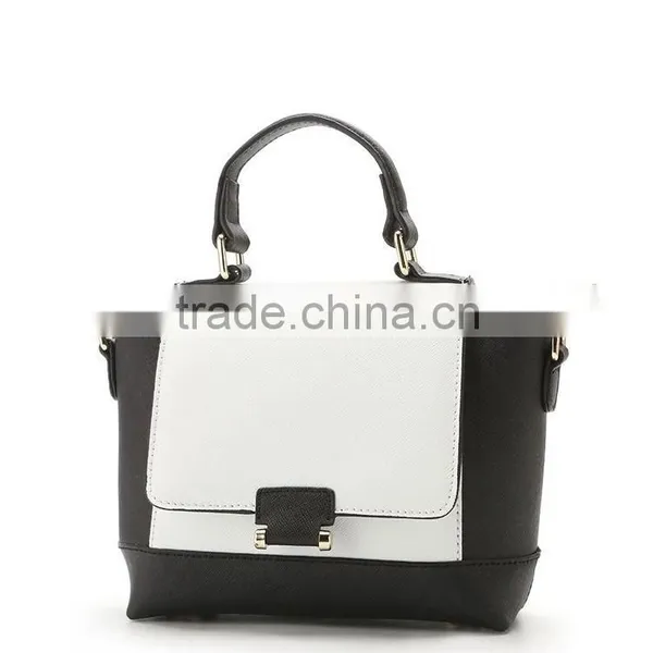 Fake Leather Contrast Color Ladies Hand Bag photo-6