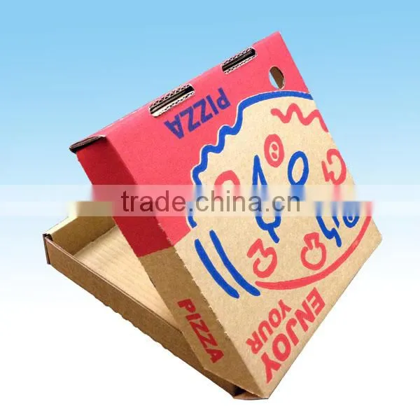 New!!!Hot Selling White Pizza Box Strong Paper Box With 3 Logo Printed