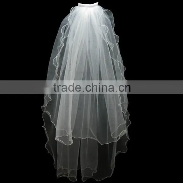 2016 Edged Ivory White Wedding Veil Soft Tulle High Quality Wedding Veils photo-2