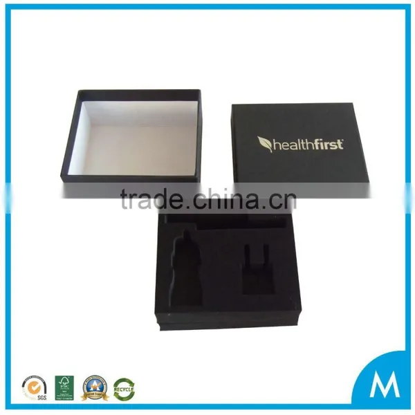 Custom Design Handmade Black Square Gift Packaging Box With Foam Insert Packaging for Mirror From Shenzhen Factory photo-5