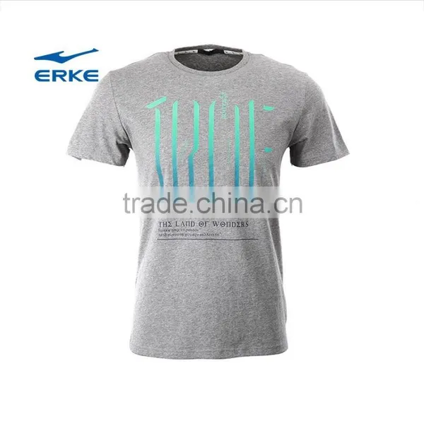 ERKE 2015 NEW Summer Mens Round Neck Sports Short Sleeve t Shirt With Birght Simple Letter Wholesale photo-2