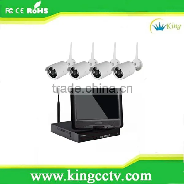 Smart Home Security 10 Inch Screen 4ch 720p Wireless Nvr Kit