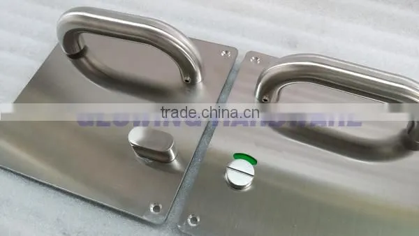 WC Function Stainless Steel Door Lever Handle on Plate photo-2