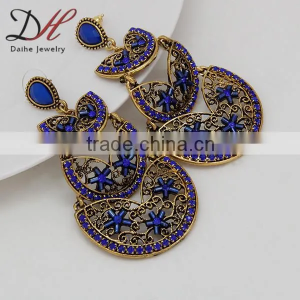 Women's Vintage Bronze Bohemian Boho Style Big Hollow Round Drop/Dangle Earrings photo-3