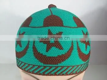 Men Islamic Prayer Knitted Winter Hats Wool Muslim Caps