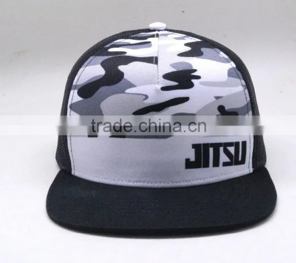 Wholesale Flat Bill Snapback Mesh Trucker Hat Custom photo-2