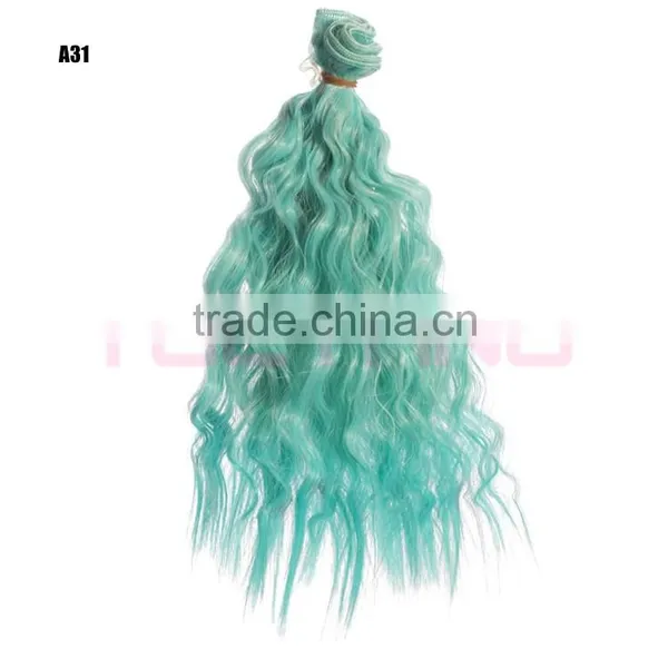 Low Price Blonde Synthetic Wavy Hair Extensions Weft Pieces Weaving Factory photo-2