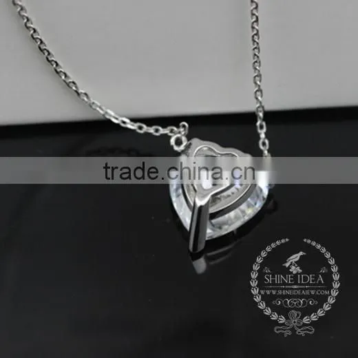 925 Sterling Silver Heart Shape Zircon Creative Pendant Necklace Fashion Women Necklace Jewelry 6360469 photo-3