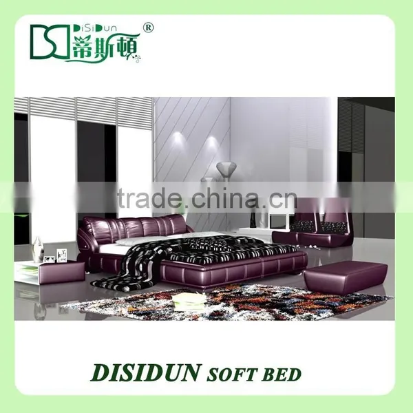 Express Chinese Home Furniture Leather Bed Frame Sale DS-713