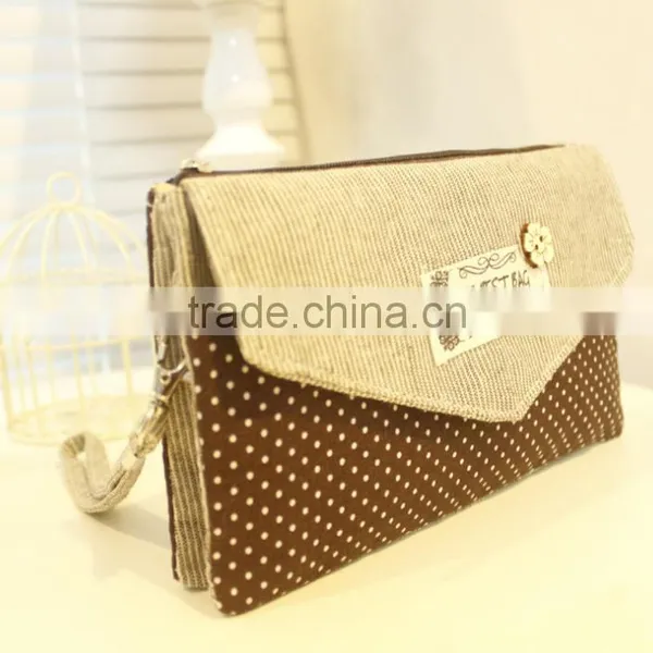 2015 New Style Cotton Fabric Lady Wallet, Man Leather Wallet, Wallet Purse photo-2