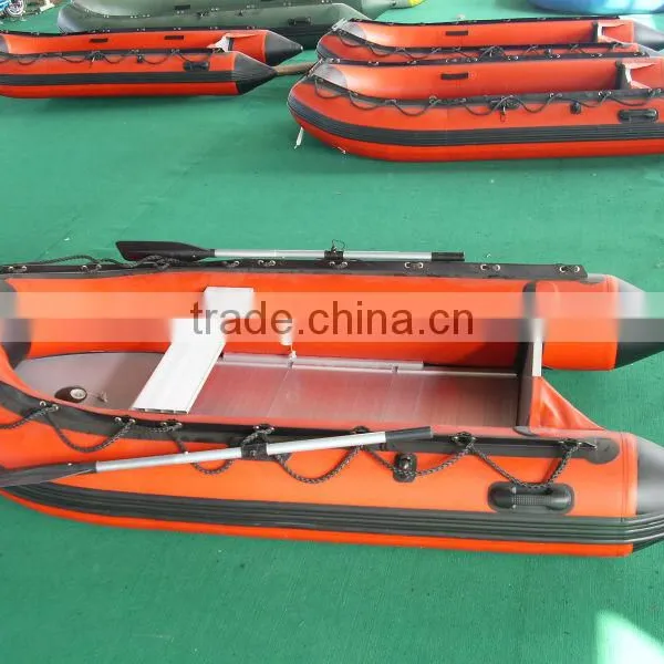 2.4m Red PVC Aluminium Floor Inflatable Rowing Boat photo-2