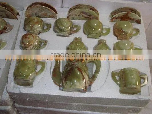 NATURAL COLOR ONYX TEA SETS HANDICRAFTS photo-3