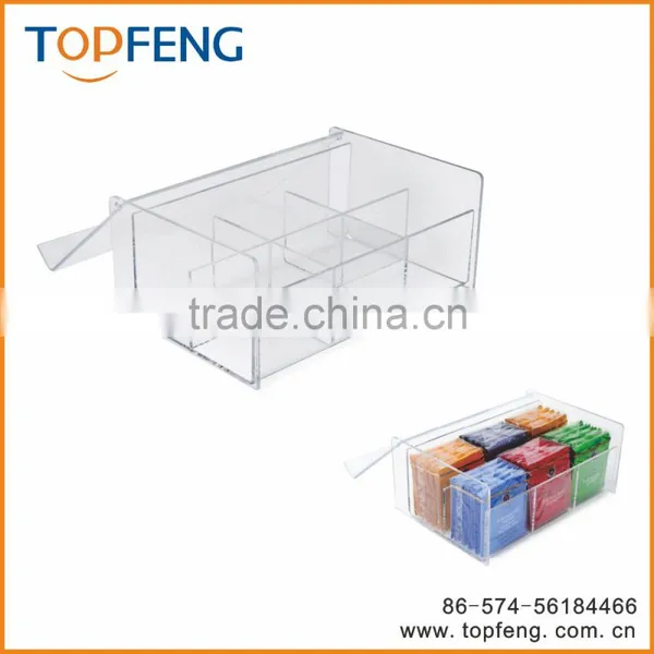 Arcylic Teabag Box With 6 Compact, 6 Compact Tea Bag Box,arcylic Teabag Storage Box,teabag Holder photo-4