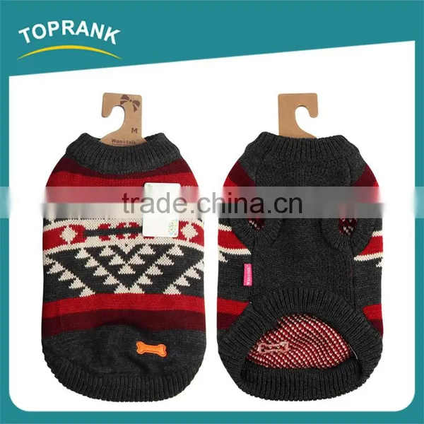 Classical Winter Small Black Geometric Patterned Knitting Sleeveless Dog Pet Sweater photo-3