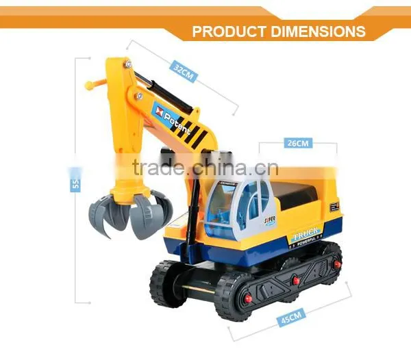 Excavator Digger Scooter Pulling Cart Kids Ride on Car With Pretend Play Construction Truck Toy photo-6
