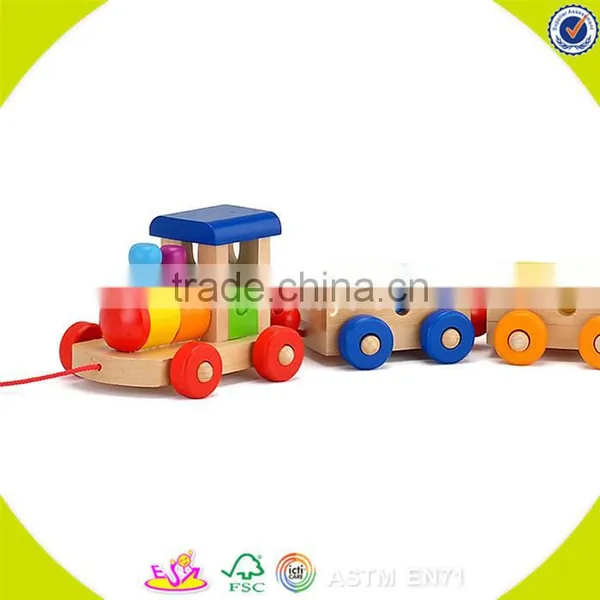2017 Wholesale Baby Wooden Train Block Funny Kids Wooden Train Block Educational Children Wooden Train Block W05C071 photo-6