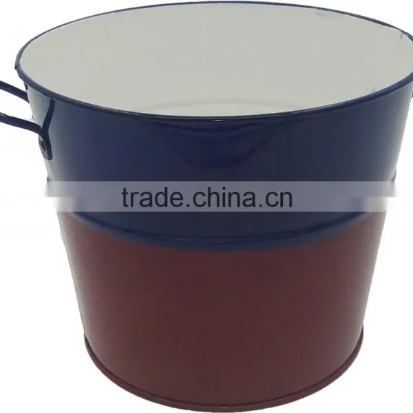 Christmas Ornament Mini Brown Metal Flower Pot photo-4