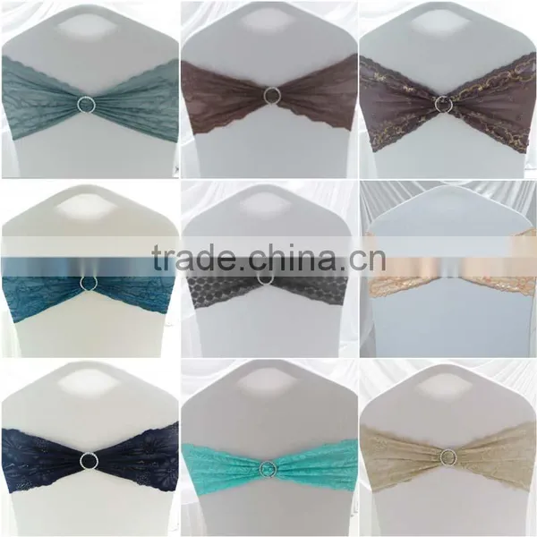 2016 Year Spandex/Lycra Lace Chair Band With Plastic Buckle Wedding Party Decor photo-2