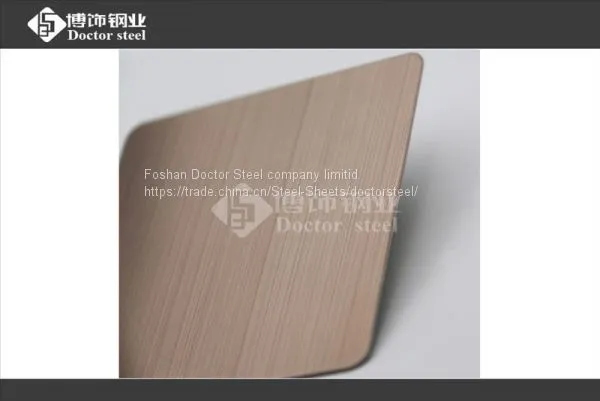 Factory Direct Sale 304 HL Finish Brown Gold Stainless Steel Sheet photo-2