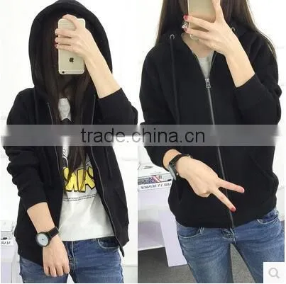 Fleece the Spring and Autumn Period and the Han Edition Loose Woman Thin Cardigan bf Leisure Joker Zipper 2017 New Tide Sport photo-2